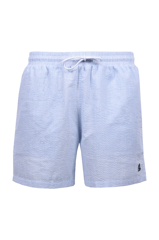 CHARLES TIMMINS SEERSUCKER SWIM SHORTS LIGHT BLUE