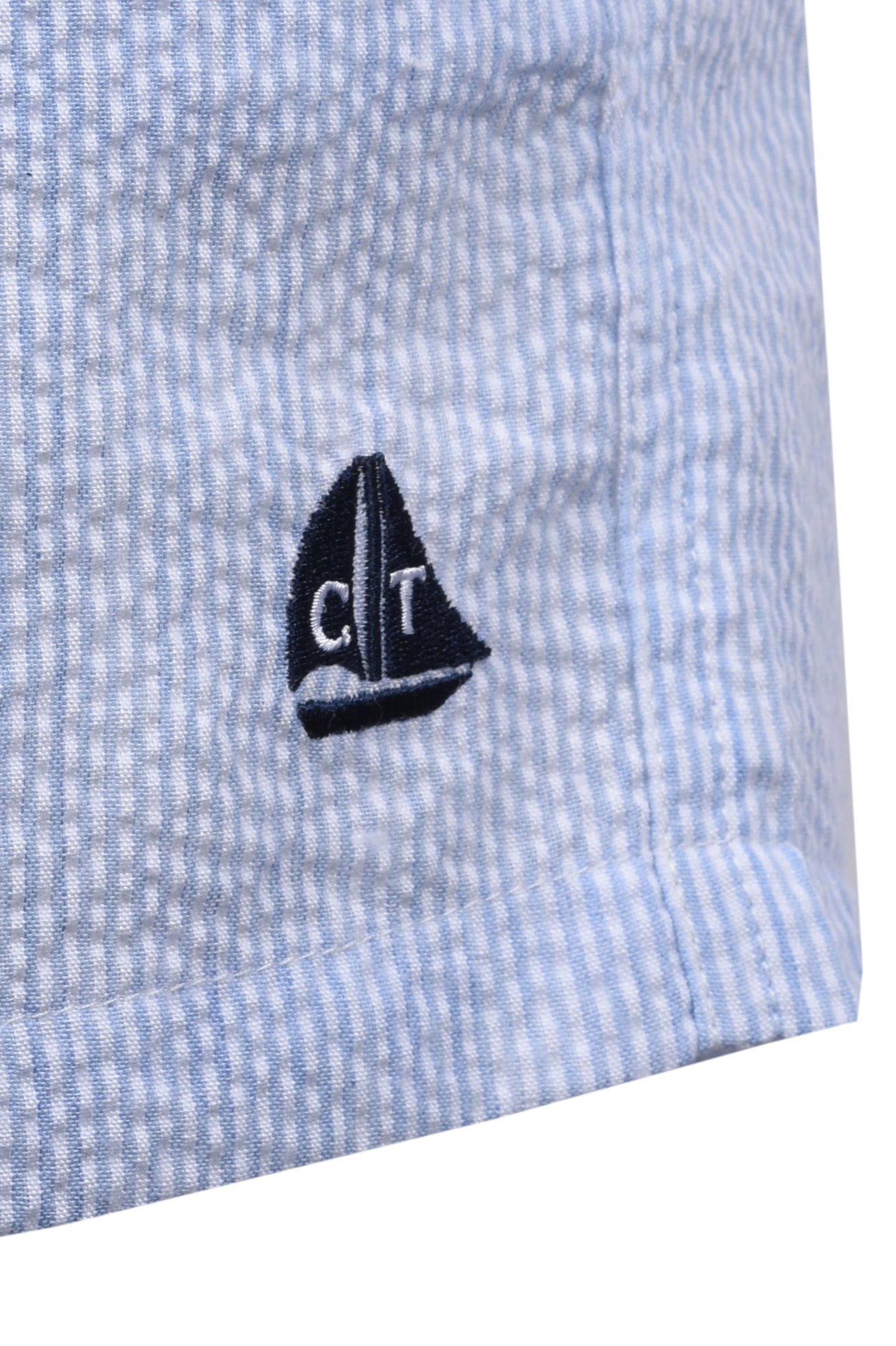 CHARLES TIMMINS SEERSUCKER SWIM SHORTS LIGHT BLUE