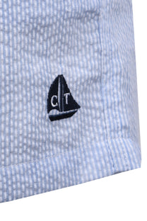 CHARLES TIMMINS SEERSUCKER SWIM SHORTS LIGHT BLUE Charles Timmins