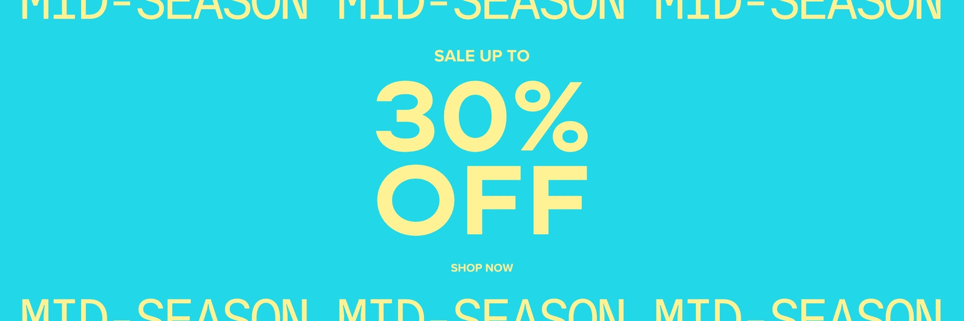 Blue 30% off banner rectangle shape with yellow text