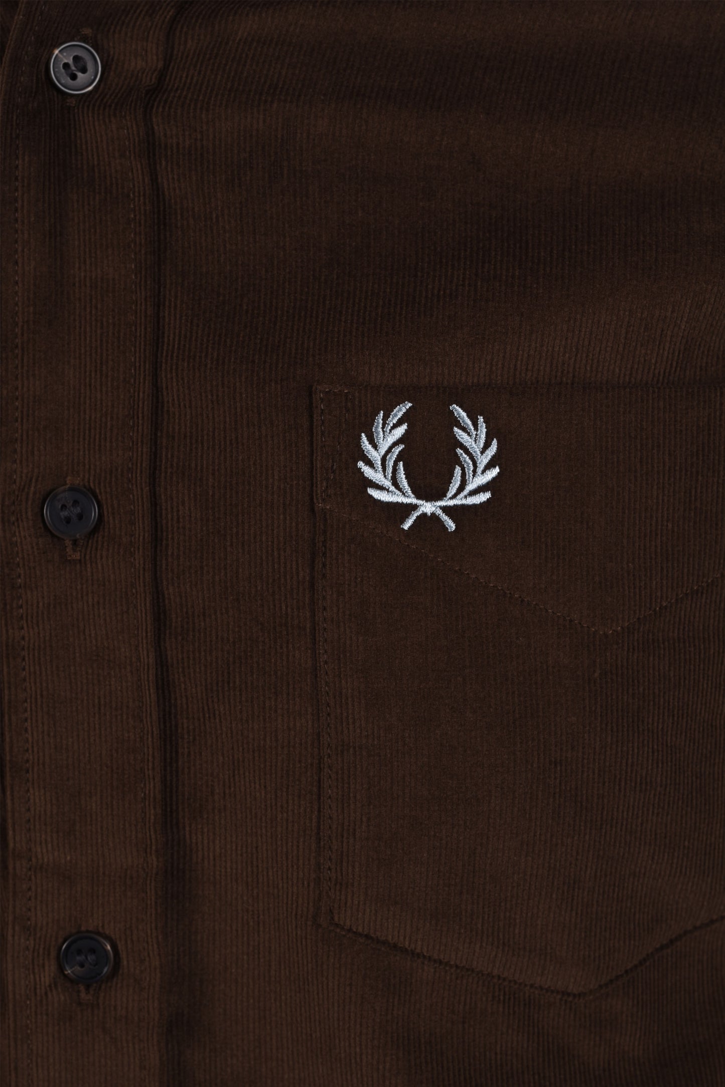 FRED PERRY NEEDLE CORD SHIRT BURNT TOBACCO