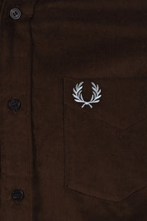 FRED PERRY NEEDLE CORD SHIRT BURNT TOBACCO Fred Perry