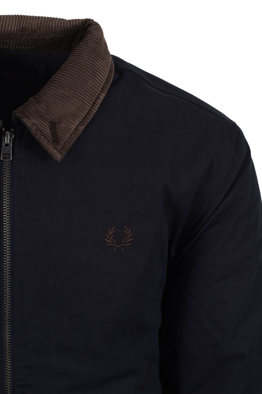FRED PERRY COTTON CABAN JACKET NAVY