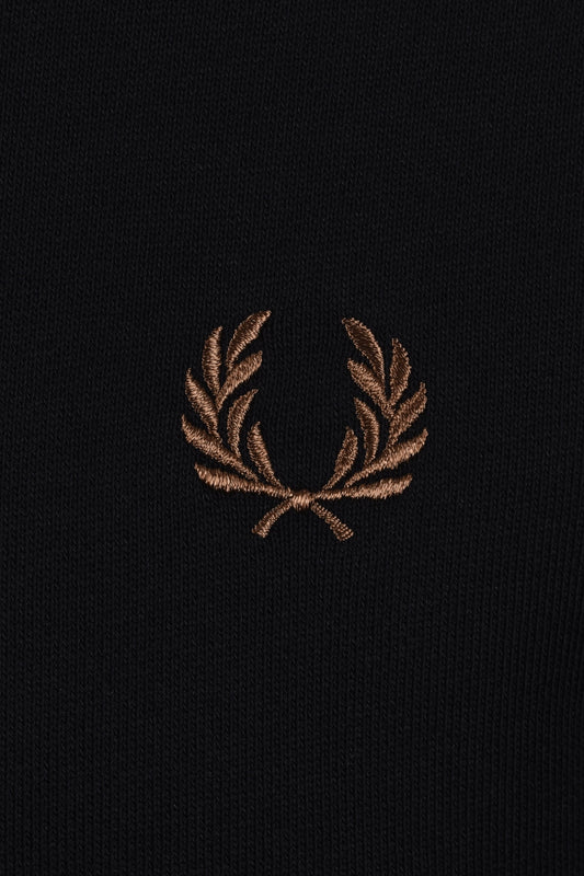 FRED PERRY CREW NECK SWEATSHIRT BLACK/SHADED STONE
