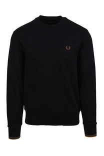 FRED PERRY CREW NECK SWEATSHIRT BLACK/SHADED STONE Fred Perry