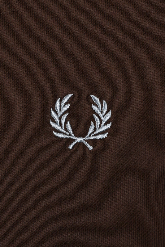 FRED PERRY CREW NECK SWEATSHIRT BURNT TOBACCO/ STOCKPORT BLUE