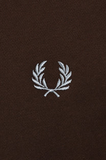 FRED PERRY CREW NECK SWEATSHIRT BURNT TOBACCO/ STOCKPORT BLUE Fred Perry