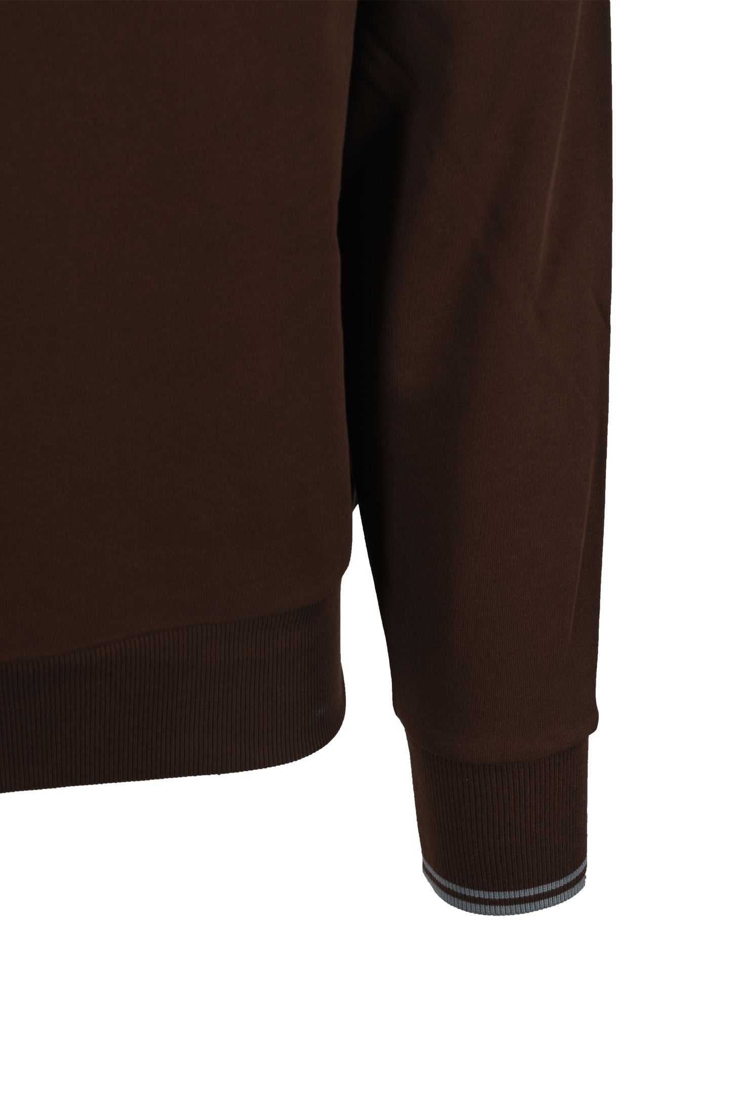 FRED PERRY CREW NECK SWEATSHIRT BURNT TOBACCO/ STOCKPORT BLUE