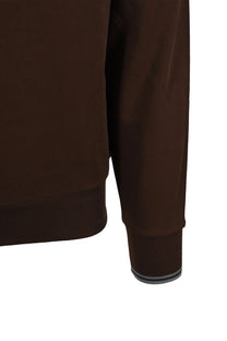 FRED PERRY CREW NECK SWEATSHIRT BURNT TOBACCO/ STOCKPORT BLUE Fred Perry