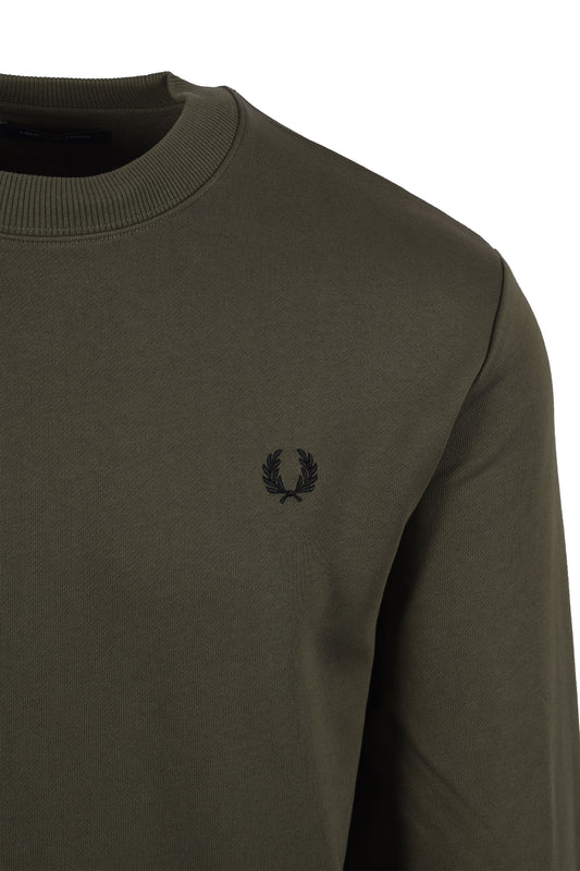 FRED PERRY CREW NECK SWEATSHIRT GREEN/ BLACK