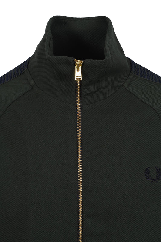 FRED PERRY DASH TAPED TRACK JACKET COURT GREEN
