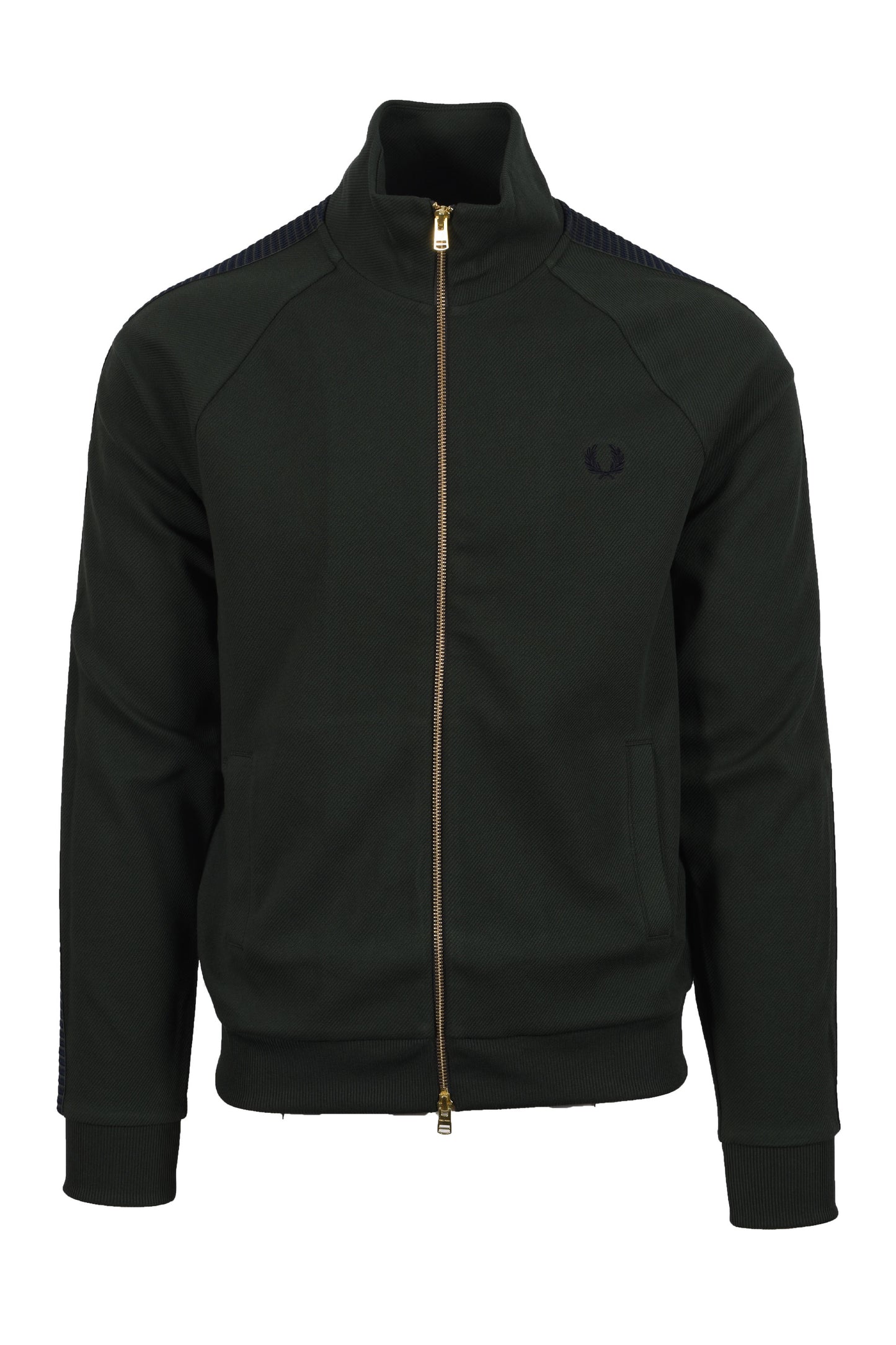 FRED PERRY DASH TAPED TRACK JACKET COURT GREEN