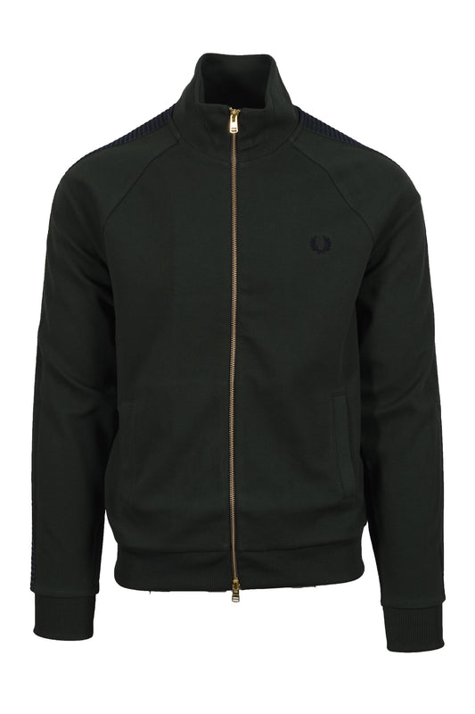 FRED PERRY DASH TAPED TRACK JACKET COURT GREEN