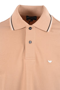 EMPORIO ARMANI ESSENTIAL TIPPED POLO BEIGE Emporio Armani Michael Stewart Menswear  Polo Shirts