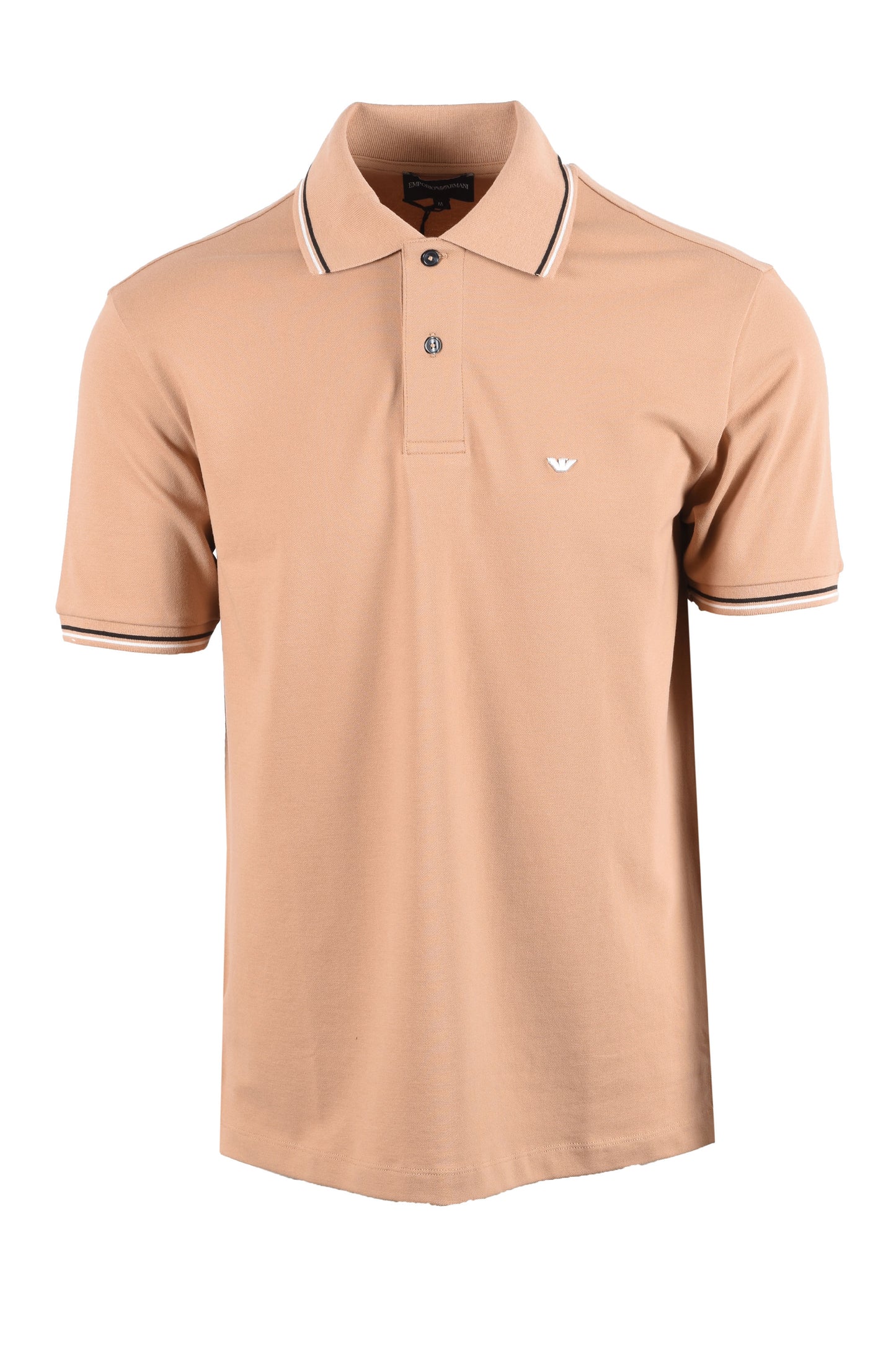 EMPORIO ARMANI ESSENTIAL TIPPED POLO BEIGE Emporio Armani Michael Stewart Menswear  Polo Shirts