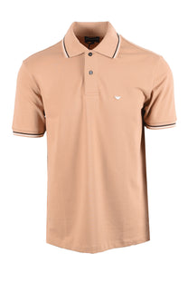EMPORIO ARMANI ESSENTIAL TIPPED POLO BEIGE Emporio Armani Michael Stewart Menswear  Polo Shirts