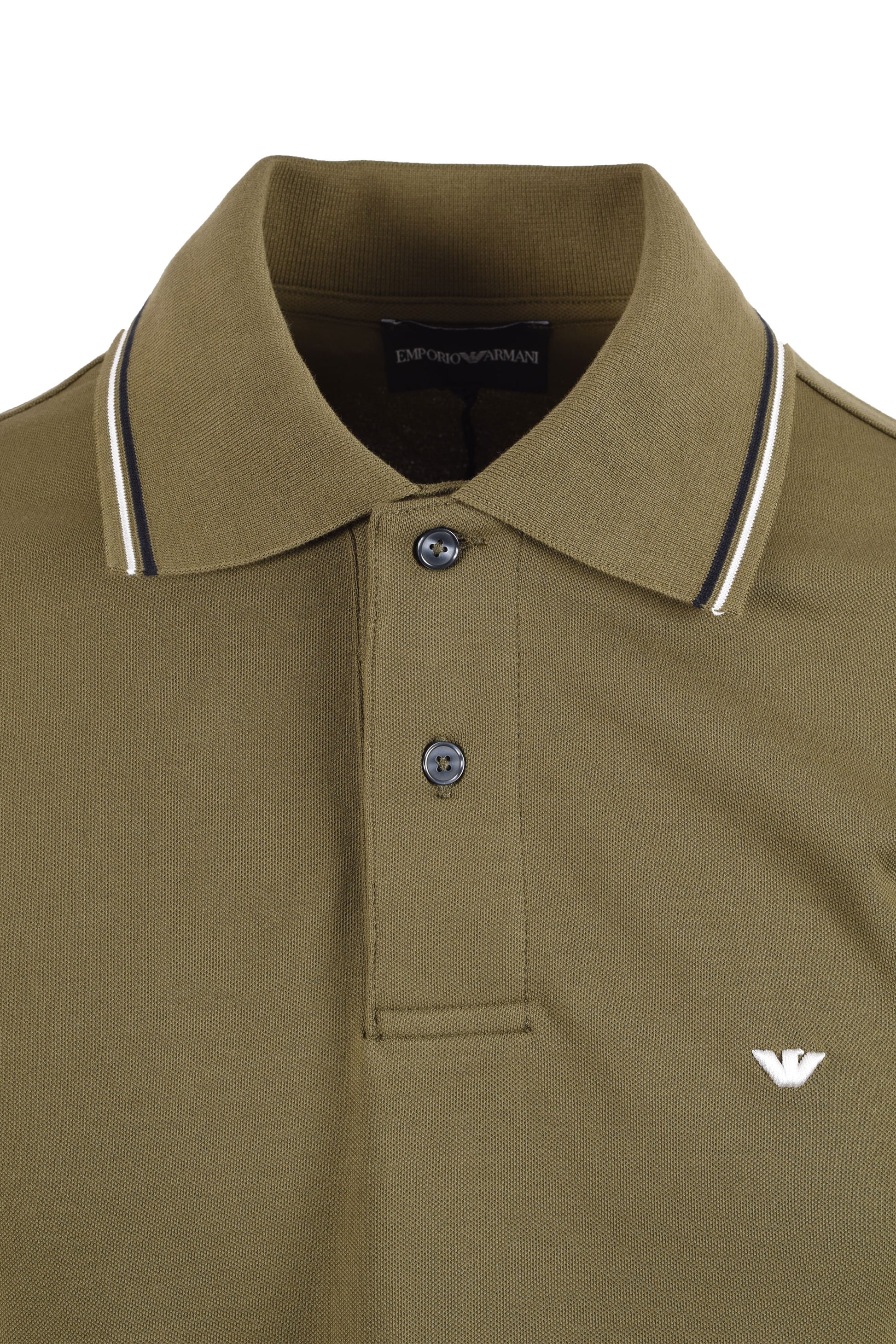 EMPORIO ARMANI ESSENTIAL TIPPED POLO GREEN Emporio Armani Michael Stewart Menswear  Polo Shirts