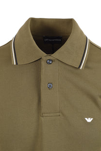 EMPORIO ARMANI ESSENTIAL TIPPED POLO GREEN Emporio Armani Michael Stewart Menswear  Polo Shirts