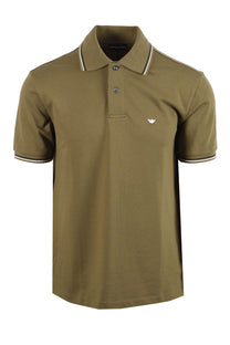 EMPORIO ARMANI ESSENTIAL TIPPED POLO GREEN Emporio Armani Michael Stewart Menswear  Polo Shirts
