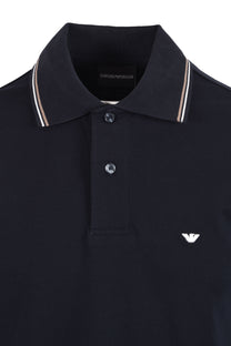 EMPORIO ARMANI ESSENTIAL TIPPED POLO NAVY Emporio Armani Michael Stewart Menswear  Polo Shirts