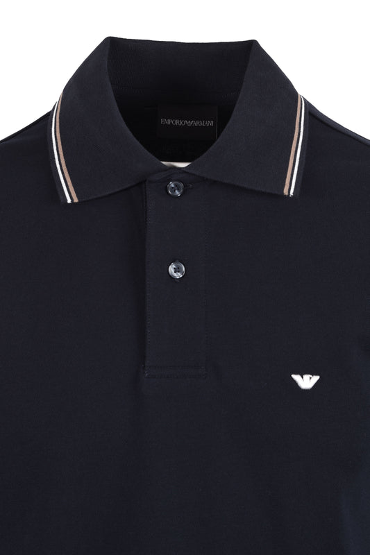 EMPORIO ARMANI ESSENTIAL TIPPED POLO NAVY Emporio Armani Michael Stewart Menswear  Polo Shirts