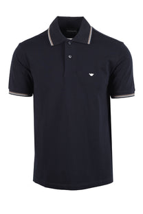 EMPORIO ARMANI ESSENTIAL TIPPED POLO NAVY Emporio Armani Michael Stewart Menswear  Polo Shirts