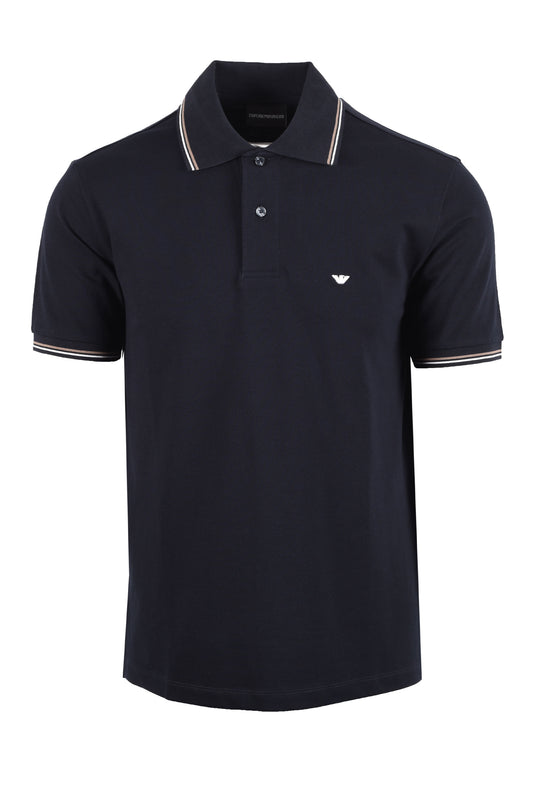 EMPORIO ARMANI ESSENTIAL TIPPED POLO NAVY Emporio Armani Michael Stewart Menswear  Polo Shirts