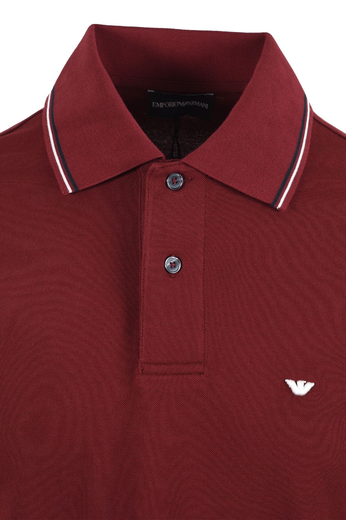 EMPORIO ARMANI ESSENTIAL TIPPED POLO OXBLOOD Emporio Armani Michael Stewart Menswear  Polo Shirts