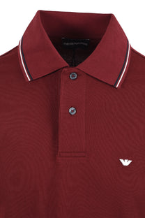EMPORIO ARMANI ESSENTIAL TIPPED POLO OXBLOOD Emporio Armani Michael Stewart Menswear  Polo Shirts
