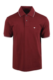 EMPORIO ARMANI ESSENTIAL TIPPED POLO OXBLOOD Emporio Armani Michael Stewart Menswear  Polo Shirts