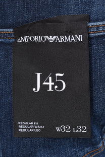 EMPORIO ARMANI J45 REGULAR FIT JEANS MEDIUM BLUE Emporio Armani Michael Stewart Menswear  Jeans