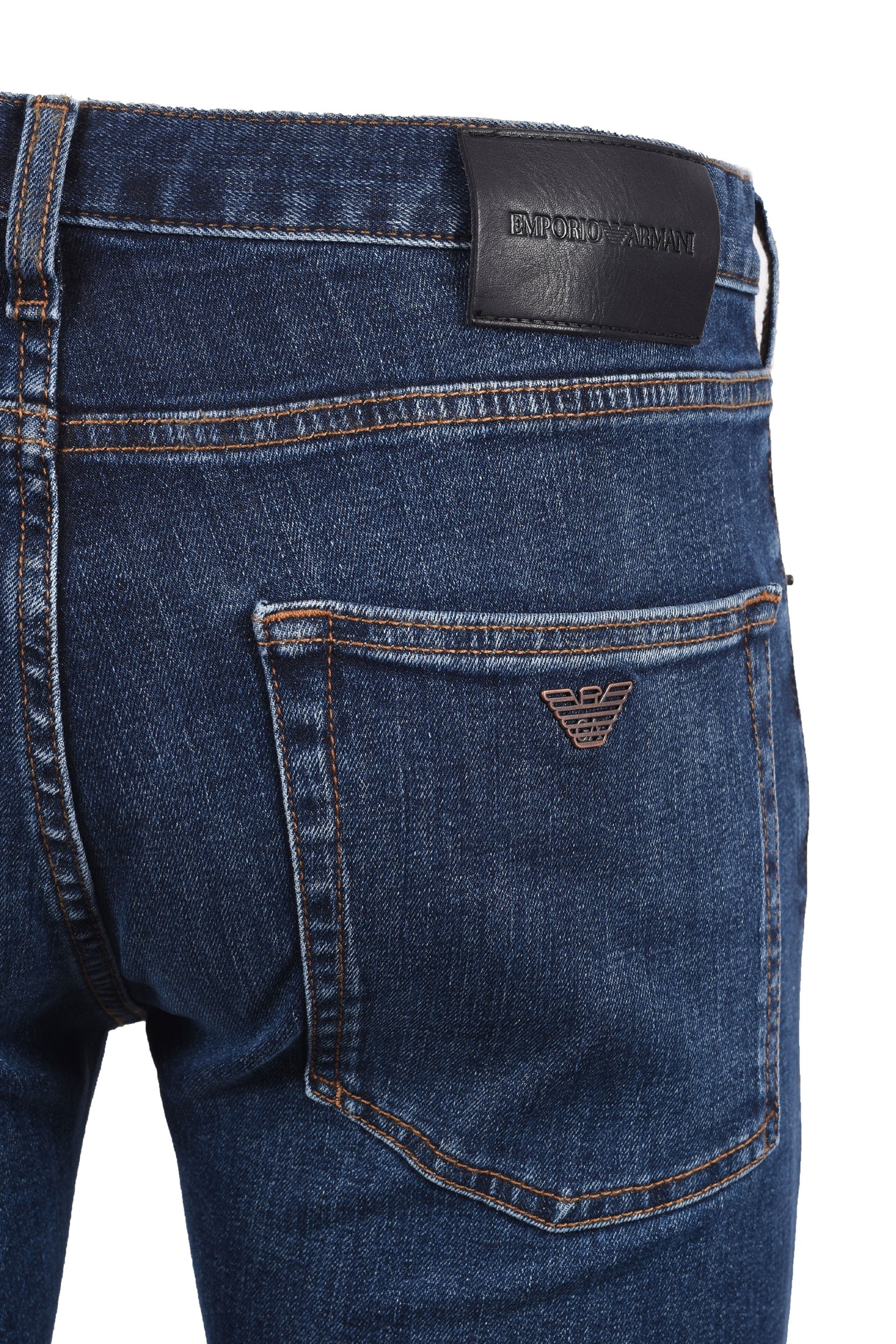 EMPORIO ARMANI J45 REGULAR FIT JEANS MEDIUM BLUE Emporio Armani Michael Stewart Menswear  Jeans