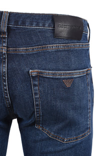 EMPORIO ARMANI J45 REGULAR FIT JEANS MEDIUM BLUE Emporio Armani Michael Stewart Menswear  Jeans