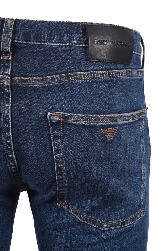 EMPORIO ARMANI J45 REGULAR FIT JEANS MEDIUM BLUE Emporio Armani Michael Stewart Menswear  Jeans