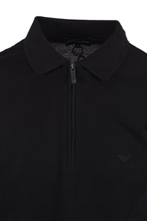 EMPORIO ARMANI PIQUE POLO BLACK Emporio Armani Michael Stewart Menswear  Polo Shirts