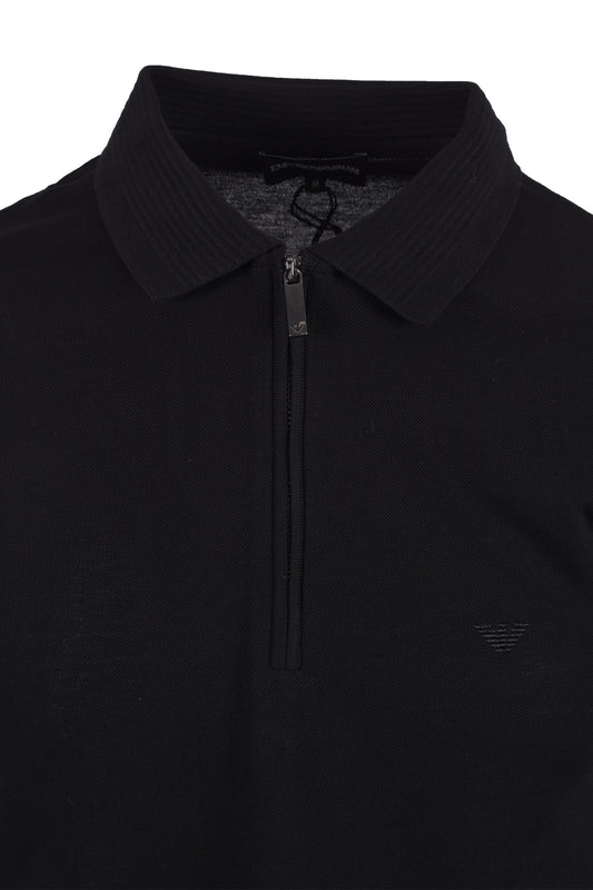 EMPORIO ARMANI PIQUE POLO BLACK Emporio Armani Michael Stewart Menswear  Polo Shirts