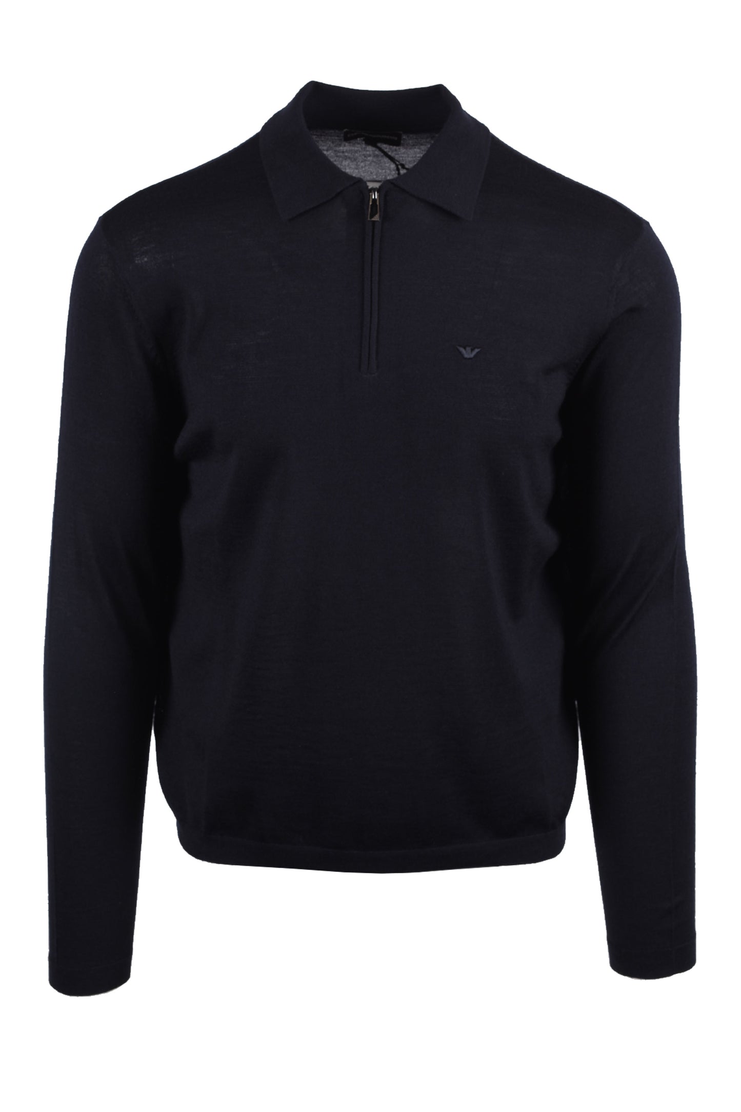 EMPORIO ARMANI ZIP KNITTED POLO NAVY Emporio Armani Michael Stewart Menswear  Polo Shirts