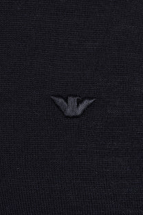 EMPORIO ARMANI ZIP KNITTED POLO NAVY Emporio Armani Michael Stewart Menswear  Polo Shirts