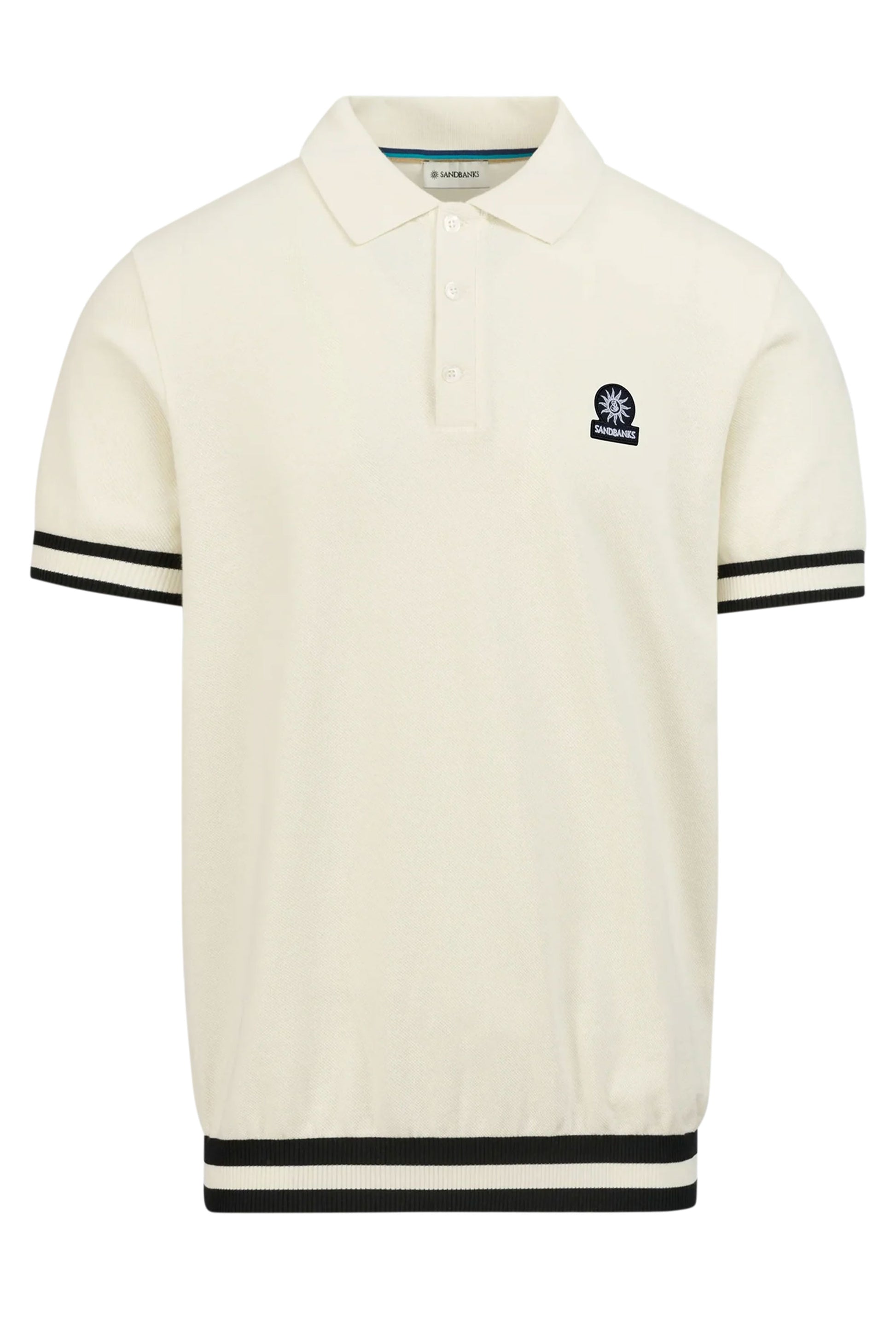 SANDBANKS STRIPE HEM POLO SHIRT ECRU Sandbanks Michael Stewart Menswear