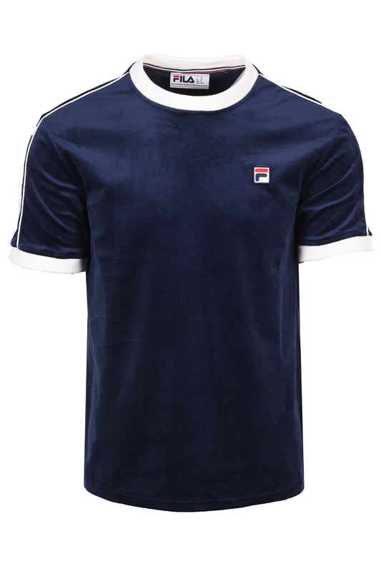 FILA BASILIO TIPPED VELOUR T-SHIRT FILA NAVY/GARDENIA