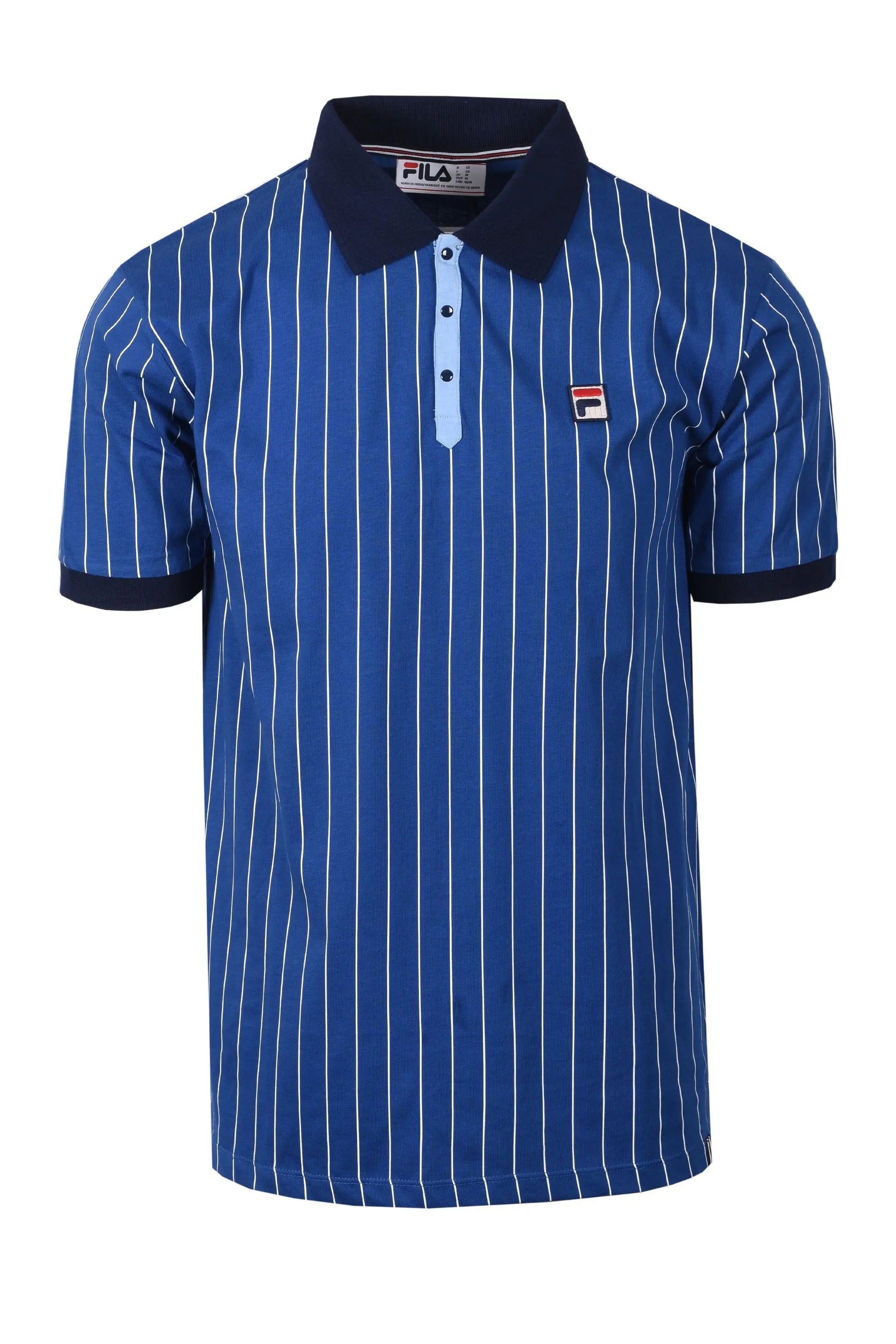 FILA BB1 VINTAGE STRIPED POLO LIMOGES/WHITE/NAVY Fila Vintage