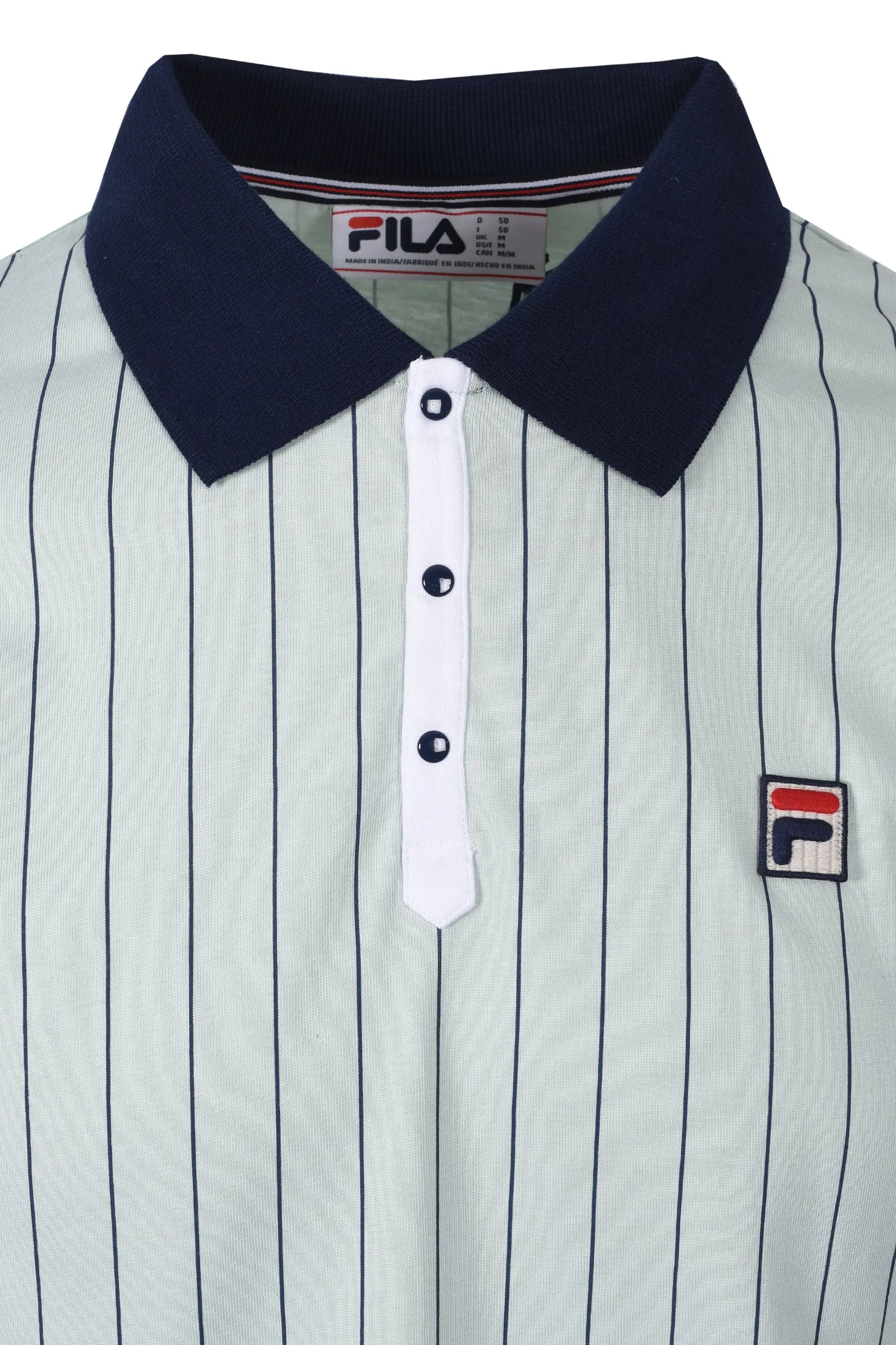 FILA BB1 VINTAGE STRIPED POLO SURF SPRAY/NAVY/WHITE Fila Vintage
