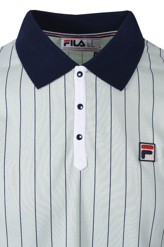 FILA BB1 VINTAGE STRIPED POLO SURF SPRAY/NAVY/WHITE