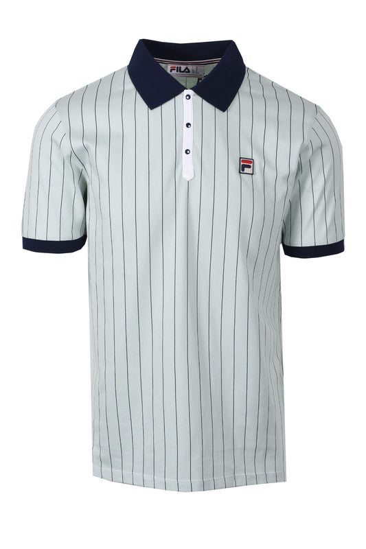 FILA BB1 VINTAGE STRIPED POLO SURF SPRAY/NAVY/WHITE