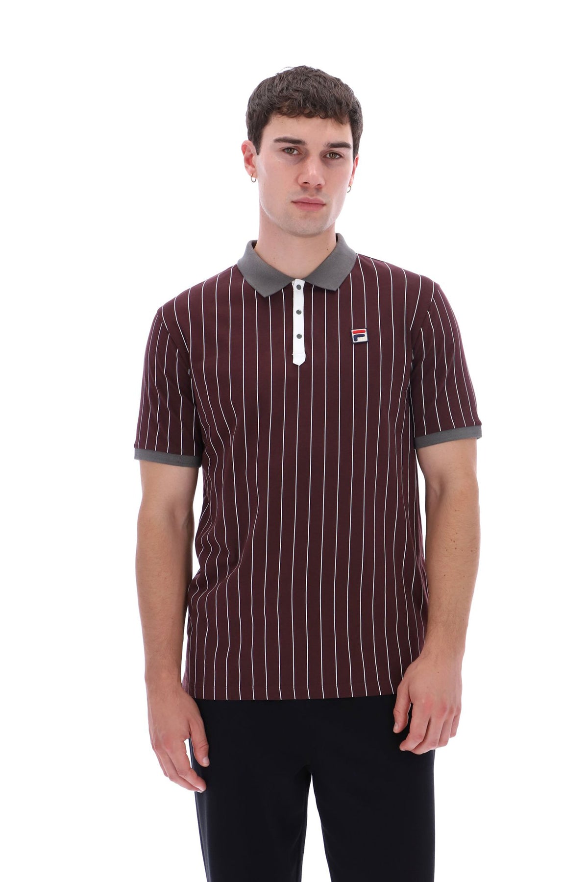 FILA CLASSIC BB1 STRIPED POLO FUDGE/GUNMETAL/WHITE