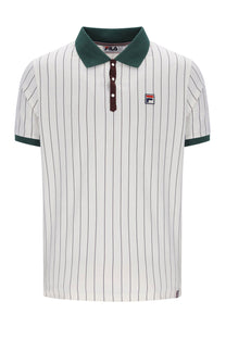 FILA CLASSIC BB1 STRIPED POLO GARDENIA/PINE GREEN/FUDGE