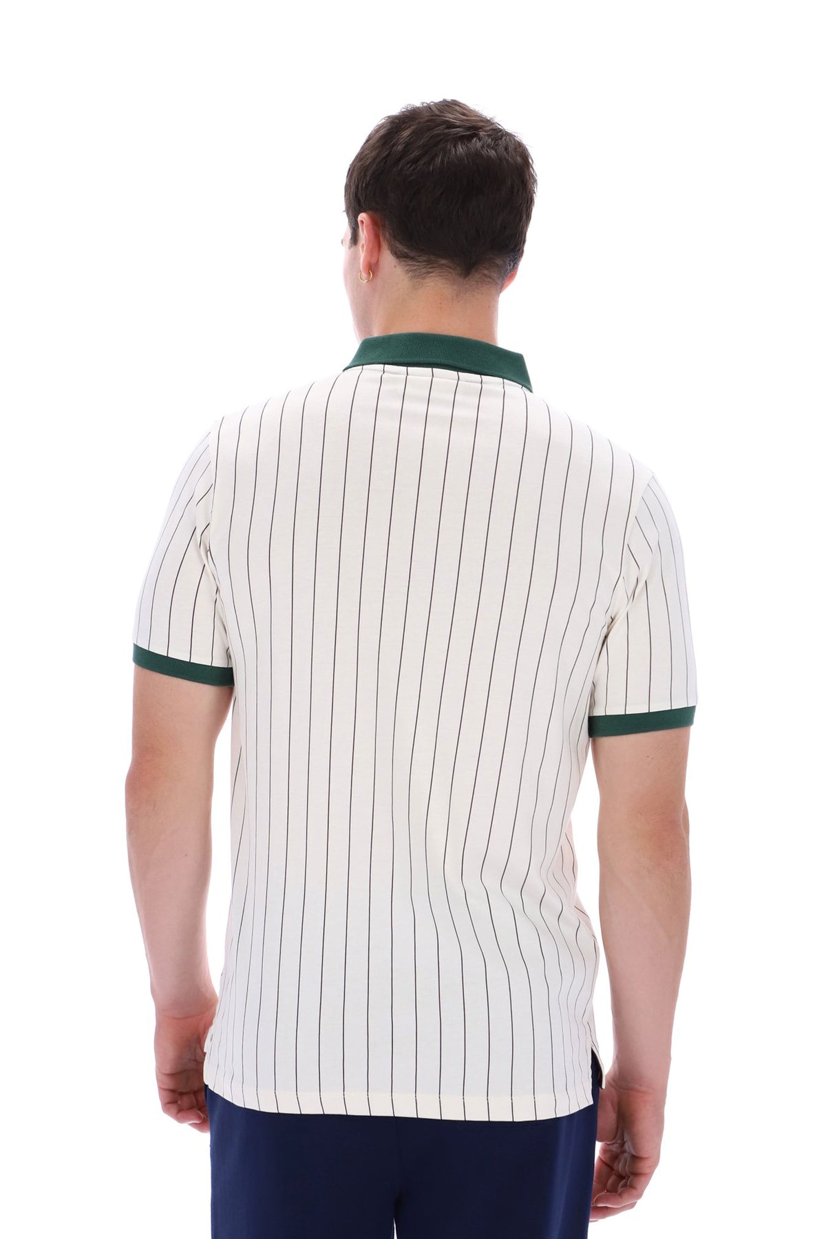 FILA CLASSIC BB1 STRIPED POLO GARDENIA/PINE GREEN/FUDGE