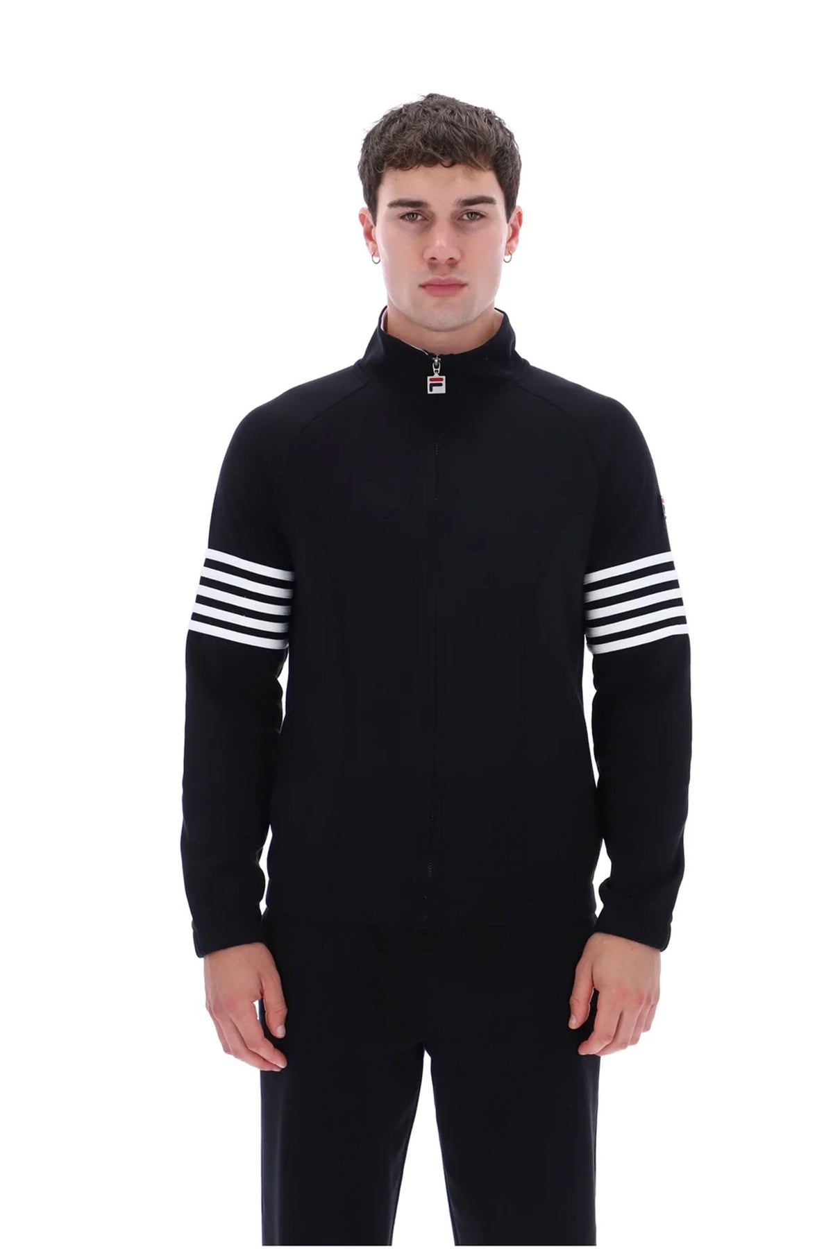 FILA PATRICE CUT AND SEW TRACK JACKET BLACK/WHITE Fila Vintage Michael Stewart Menswear  Track Top