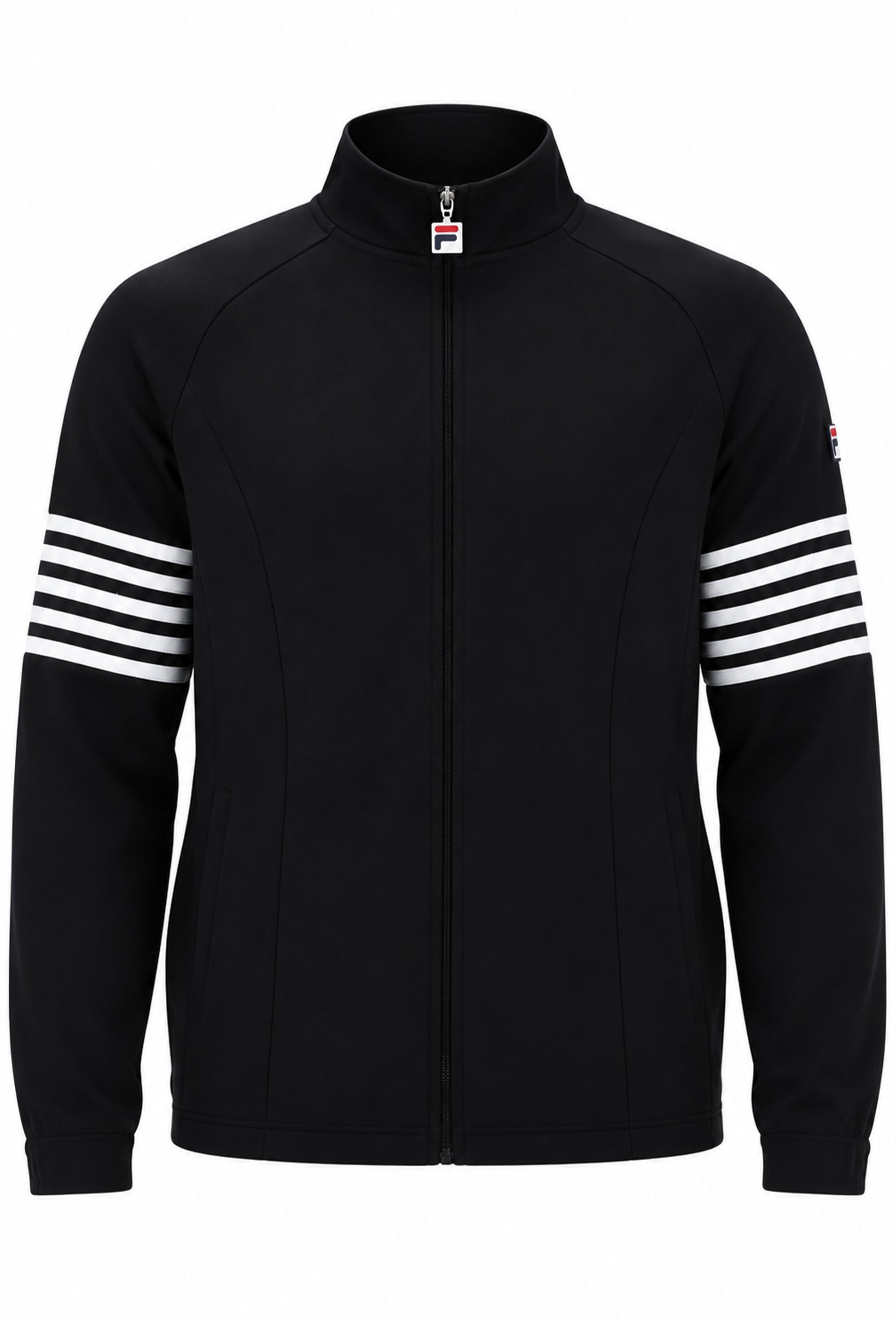 FILA PATRICE CUT AND SEW TRACK JACKET BLACK/WHITE Fila Vintage Michael Stewart Menswear  Track Top