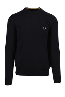 FRED PERRY CLASSIC CREW NECK KNITWEAR BLACK